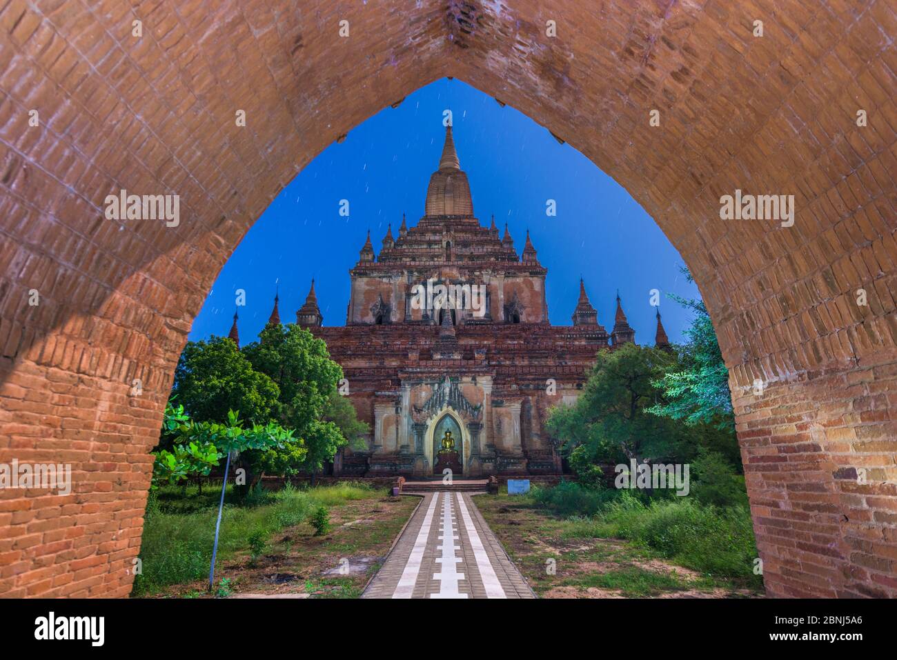Bagan, Myanmar am Sulamani Tempel in der Nacht. Stockfoto