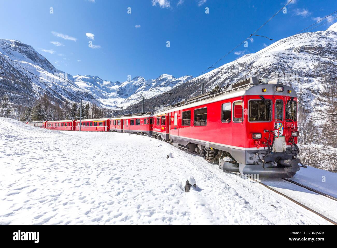 BERNINA Express, Kanton Graubünden, Schweiz, Europa Stockfoto