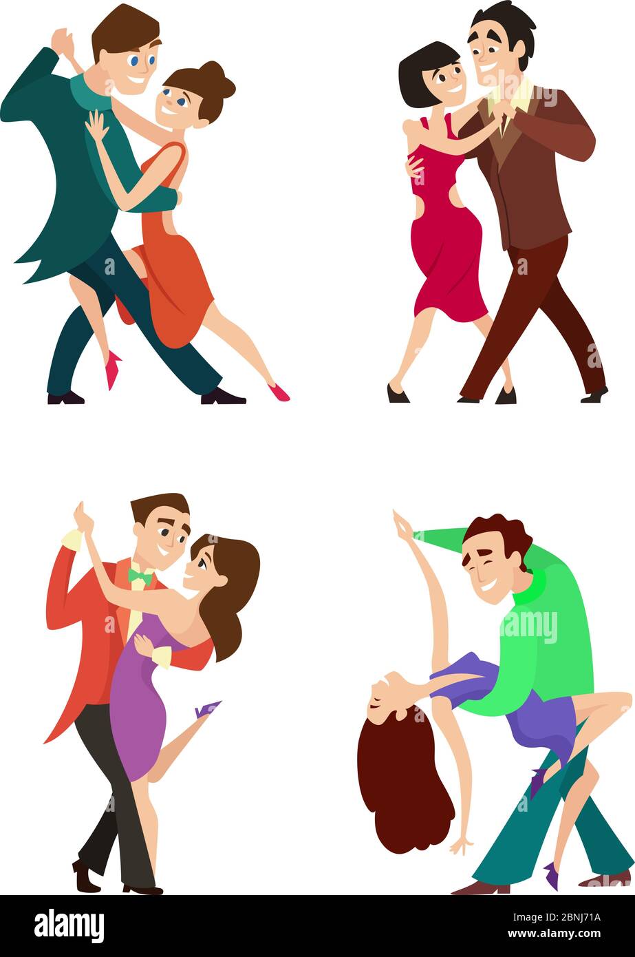 Set von modernen Tanz junge Paare Stock Vektor