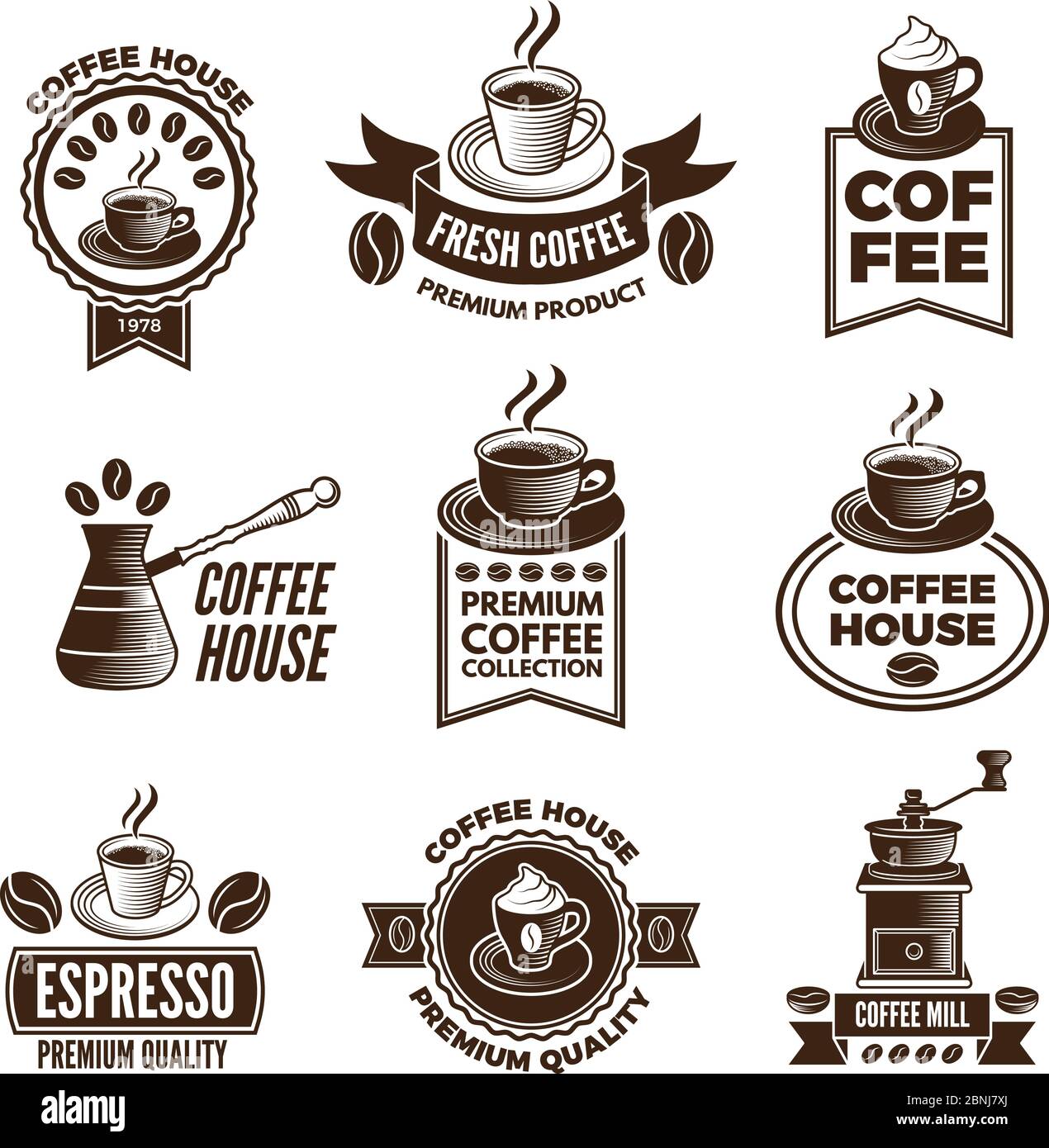 Kaffee Etiketten Und Abzeichen Stockfotos Und Bilder Kaufen Alamy