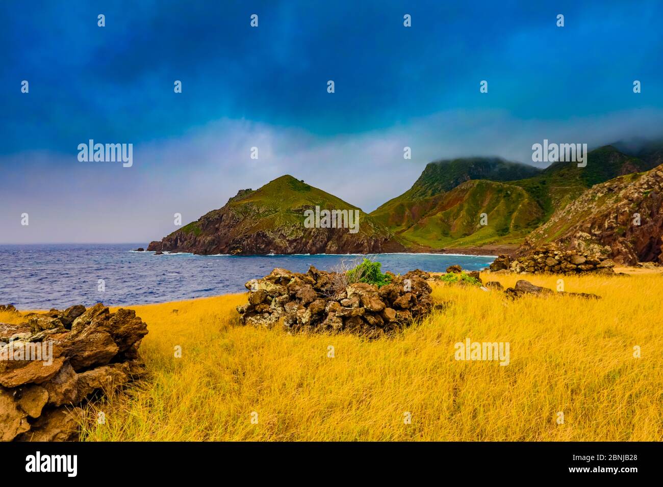 Schöne Aussicht auf Saba Island, Niederländische Antillen, Westindien, Karibik, Mittelamerika Stockfoto