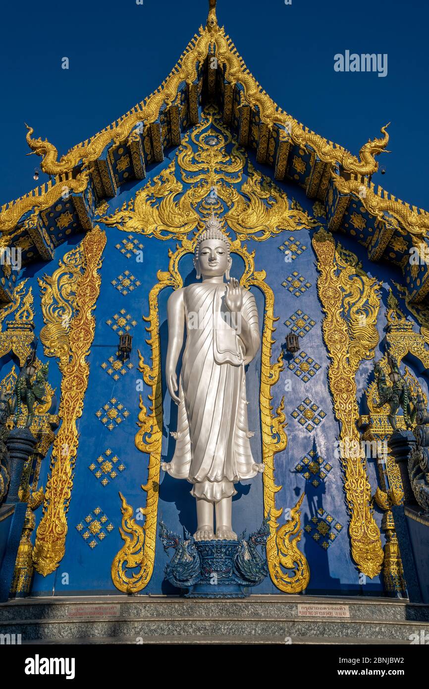 Wat Rong Suea Ten (Blauer Tempel) in Chiang Rai, Thailand, Südostasien, Asien Stockfoto