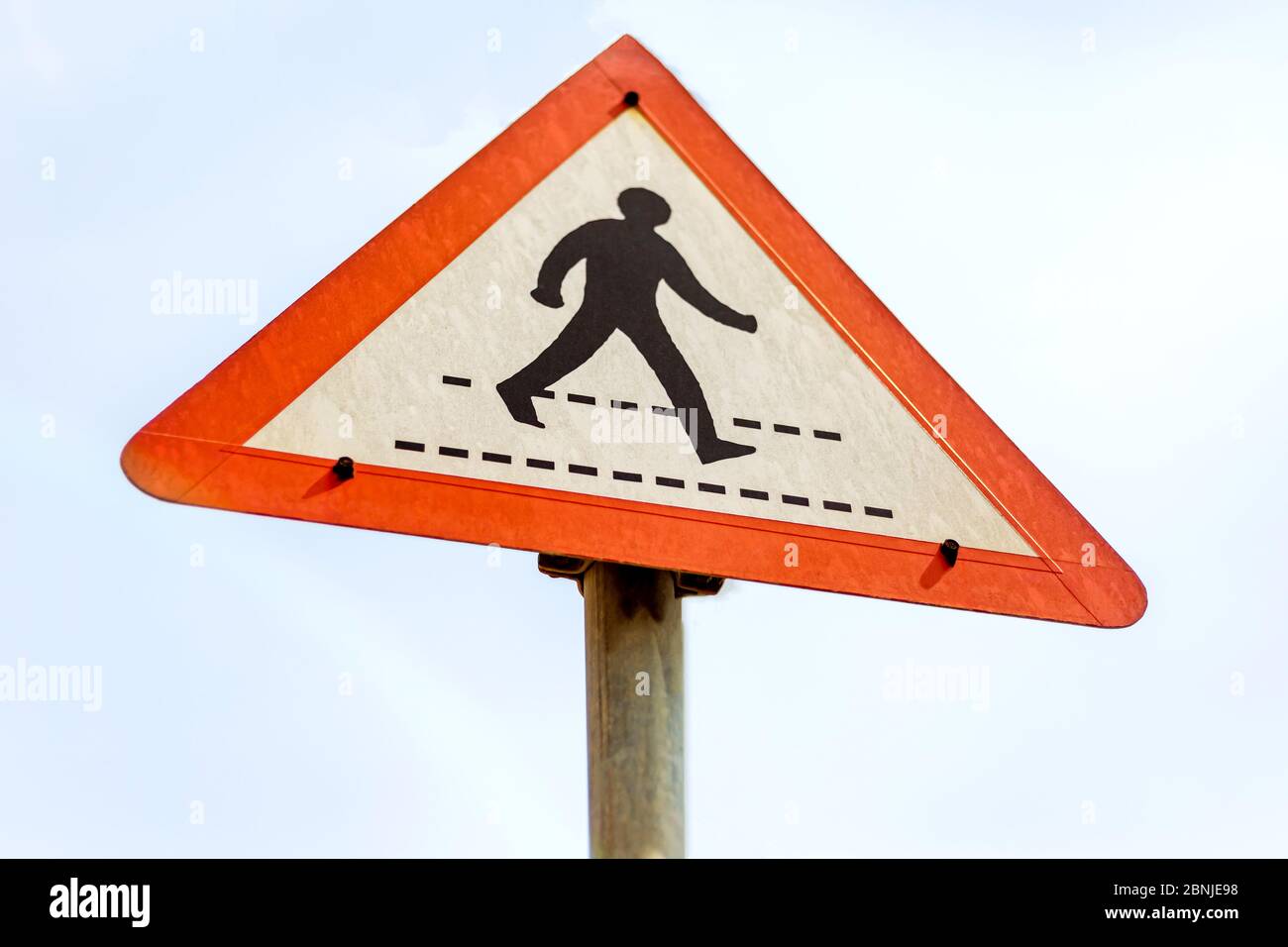 Schild für Fußgängerüberweg, Straßenüberfahrt Stockfoto
