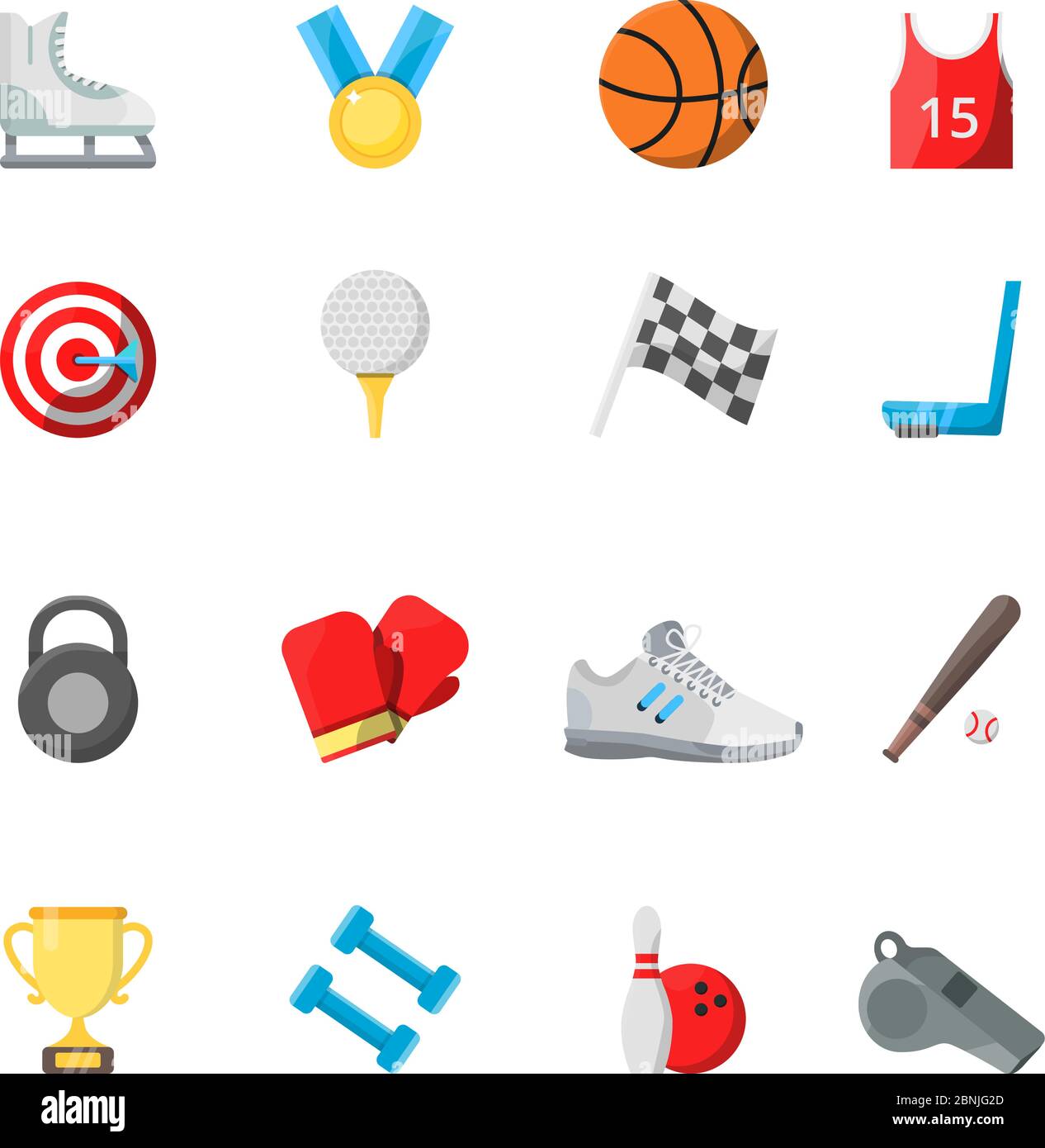 Flache Sport-Symbole im Vektorstil Stock Vektor