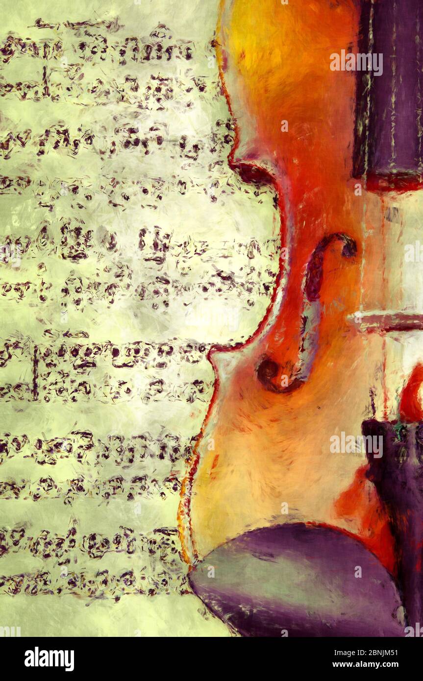 Violin und Musik Stockfoto