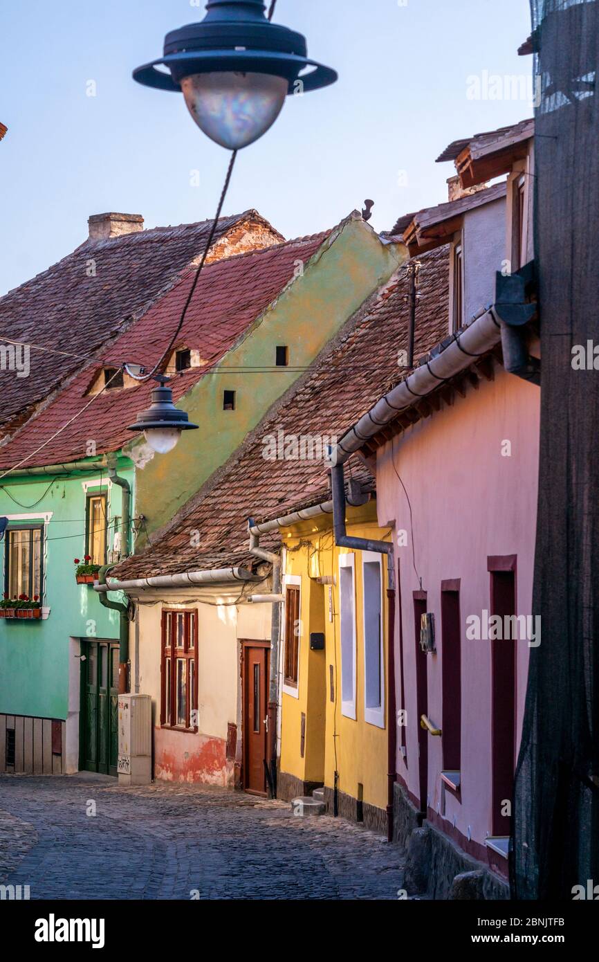 Straße, Sibiu, Rumänien Stockfoto