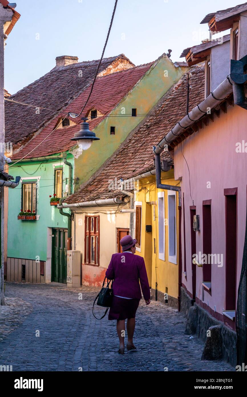 Straße, Sibiu, Rumänien Stockfoto