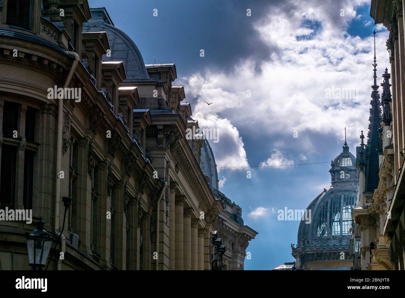 CEC Palast, altes Bukarest, Lipscani, Rumänien Stockfoto