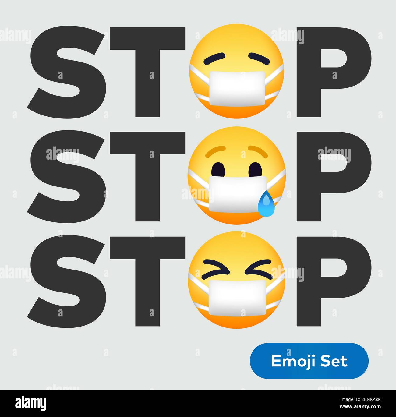 Emoticon Trägt Gesichtsmaske Coronavirus Krank Emojis Stock Vektor