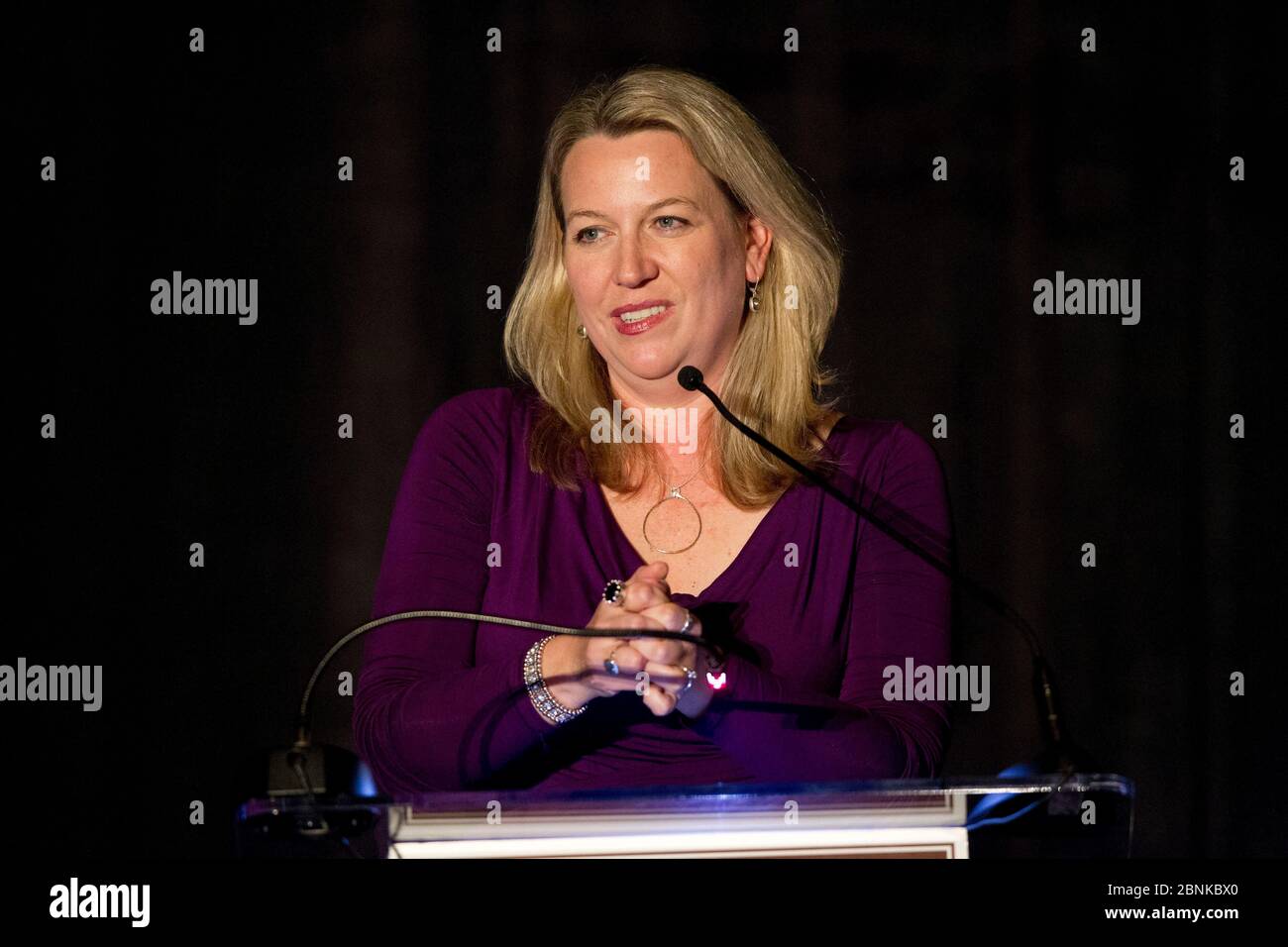 Austin Texas, USA, Oktober 2012: Autorin Cheryl Streyed spricht auf dem Texas Book Festival über ihr neuestes Werk „Wild“, das die Geschichte ihrer Wanderung auf dem Pacific Crest Trail in den frühen 20er Jahren erzählt. ©Bob Daemmrich Stockfoto