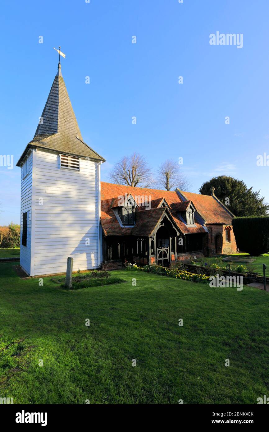St Andrews Church, Greensted Village, near Chipping Ongar, Essex, England, UK die älteste Holzkirche der Welt und die älteste Stabholzkirche Stockfoto