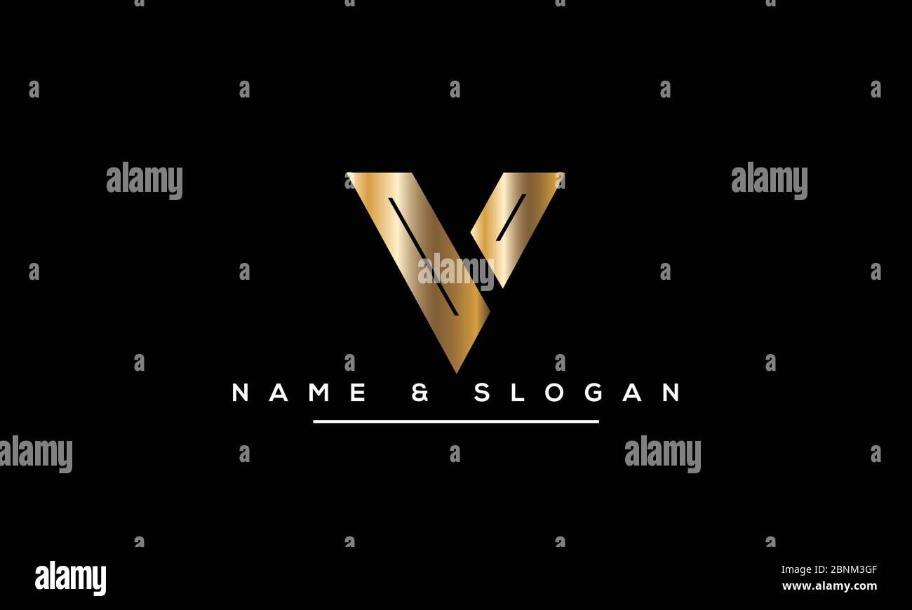 Abstraktes Monogramm mit Buchstabe V und VV-Logo Stock Vektor