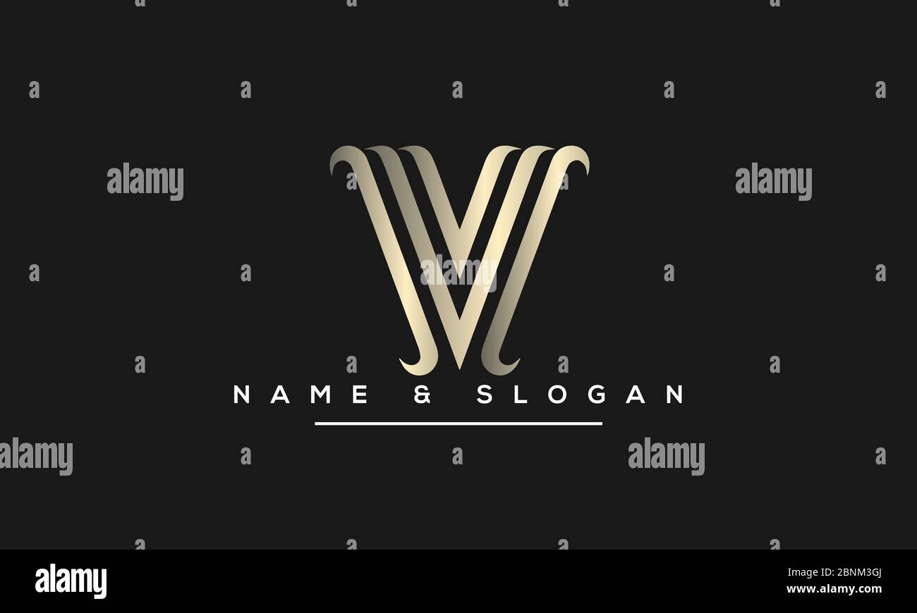 Abstraktes Monogramm mit Buchstabe V und VV-Logo Stock Vektor