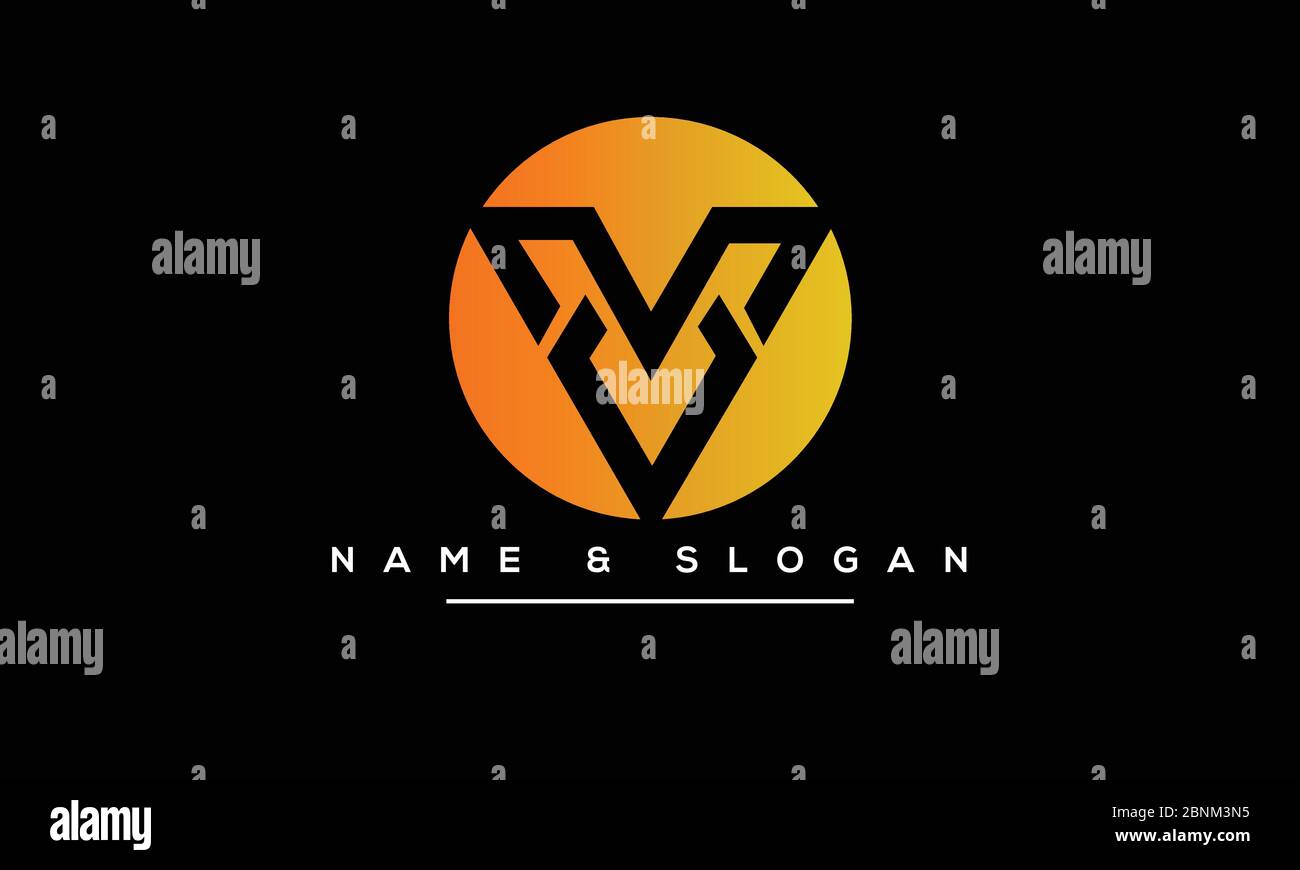 Abstraktes Monogramm mit Buchstabe V und VV-Logo Stock Vektor