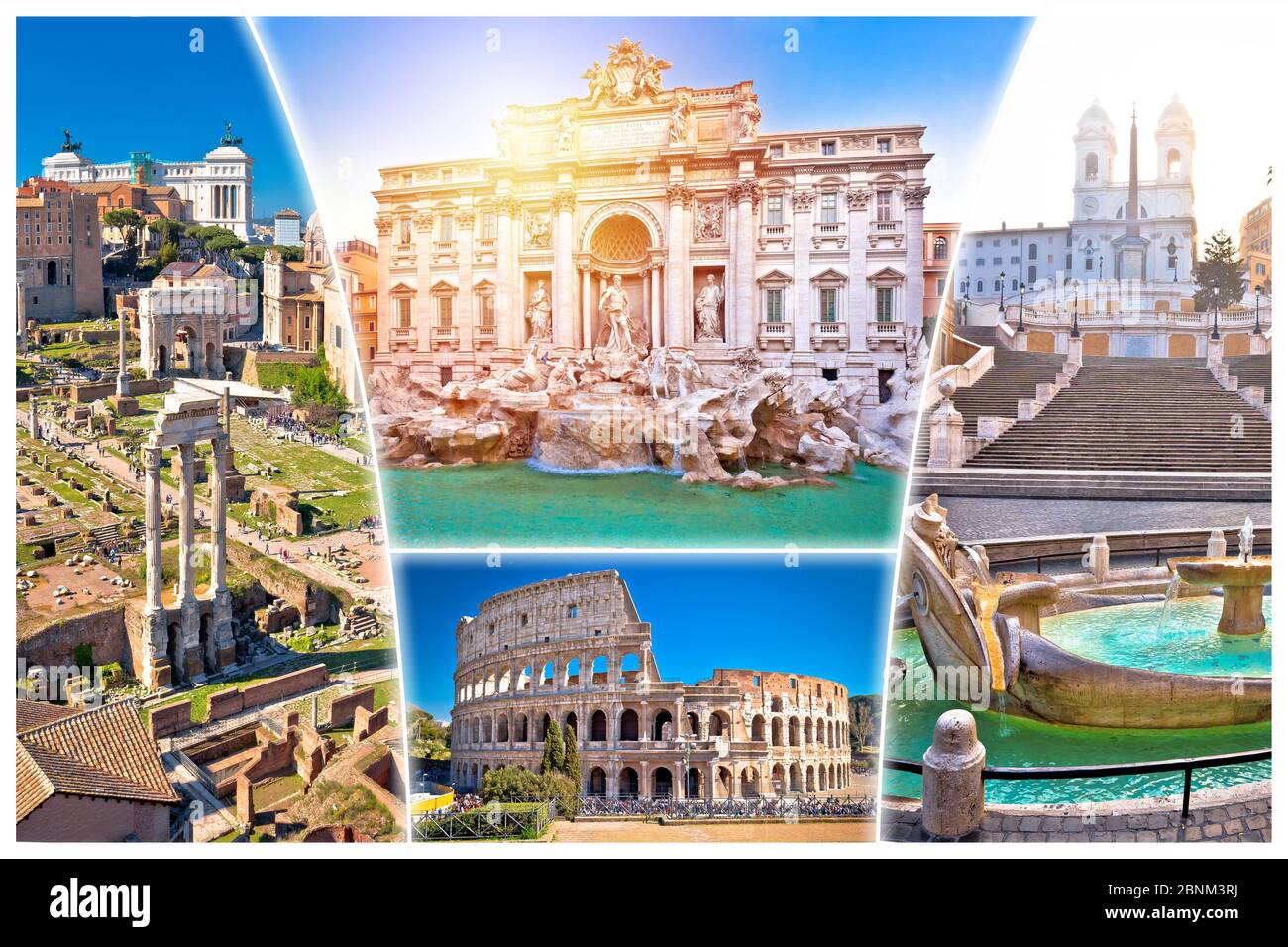 Rom Postkarte. Ewige Stadt Rom berühmte Sehenswürdigkeiten Touristen Postkarte Ansicht, Hauptstadt von Italien. Stockfoto