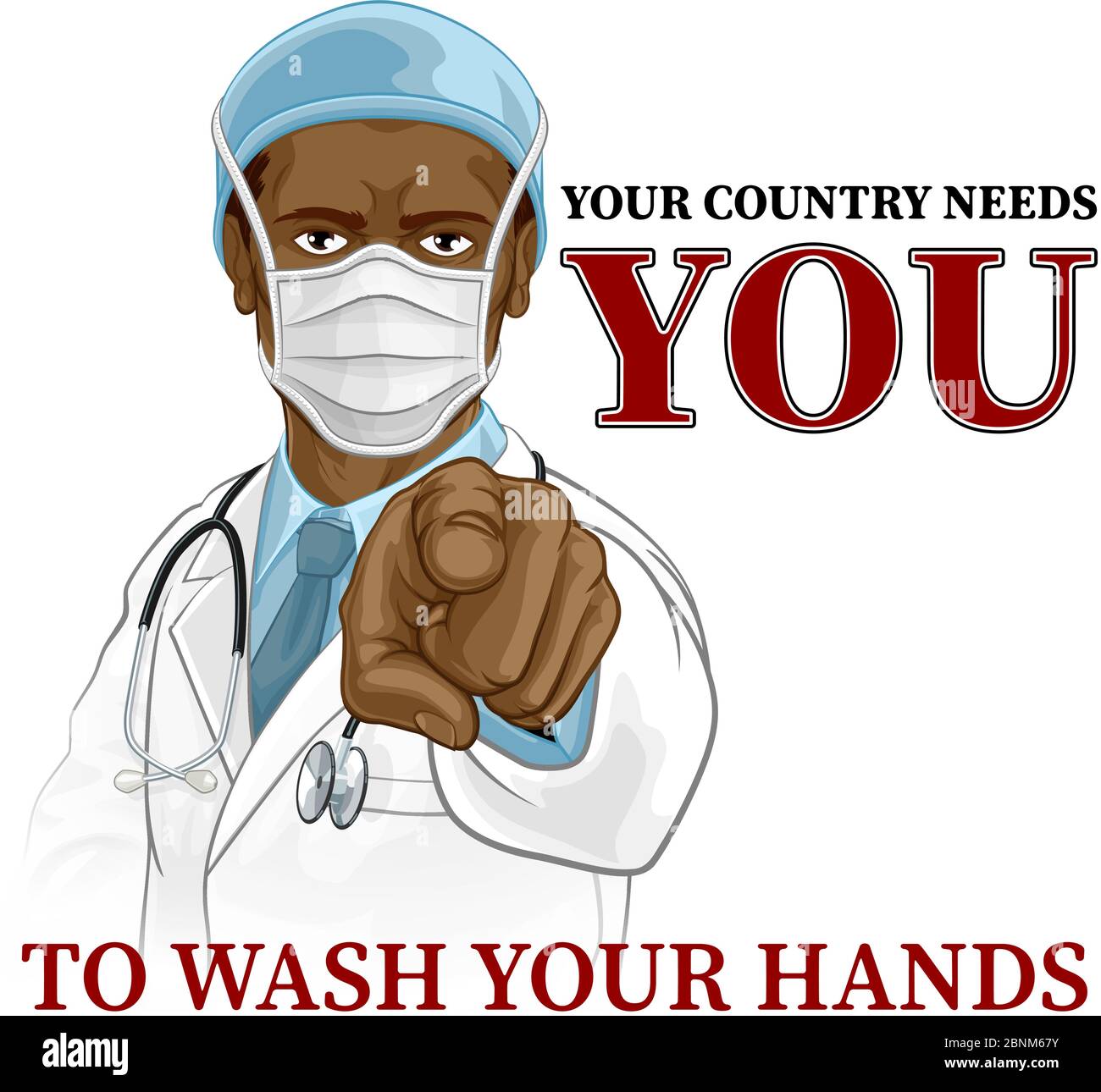 Arzt Zeigt Braucht Sie, Um Ihre Hände Zu Waschen Stock Vektor