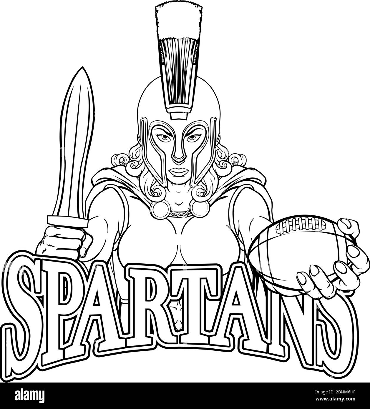 Spartan Trojan Gladiator Fußball Kriegerin Stock Vektor