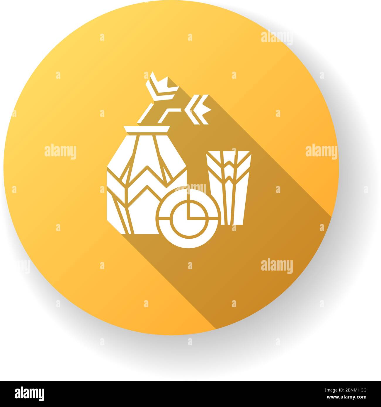 Orange, flaches Design im Art-Deco-Stil, Symbol für lange Glyphen. Französische Kulturbewegung. Dekorativer Stil mit visueller Dekoration. Stillleben malen. Kunstwerke des 20. Jahrhunderts. Silhouette RGB-Farbdarstellung Stock Vektor