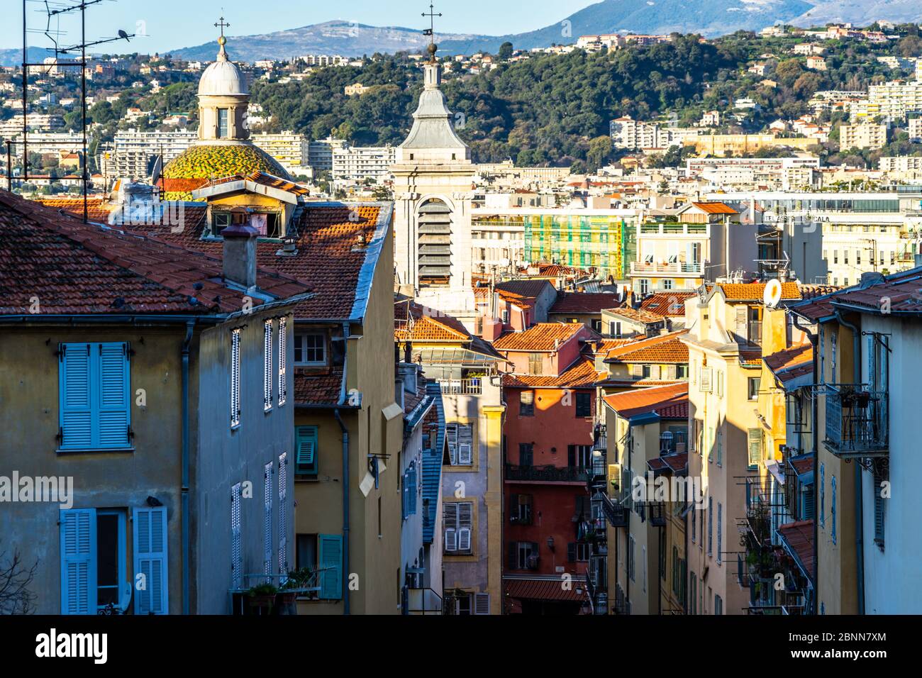 Stadtbild der Altstadt von Nizza, der wichtigsten Stadt der französischen Riviera Stockfoto