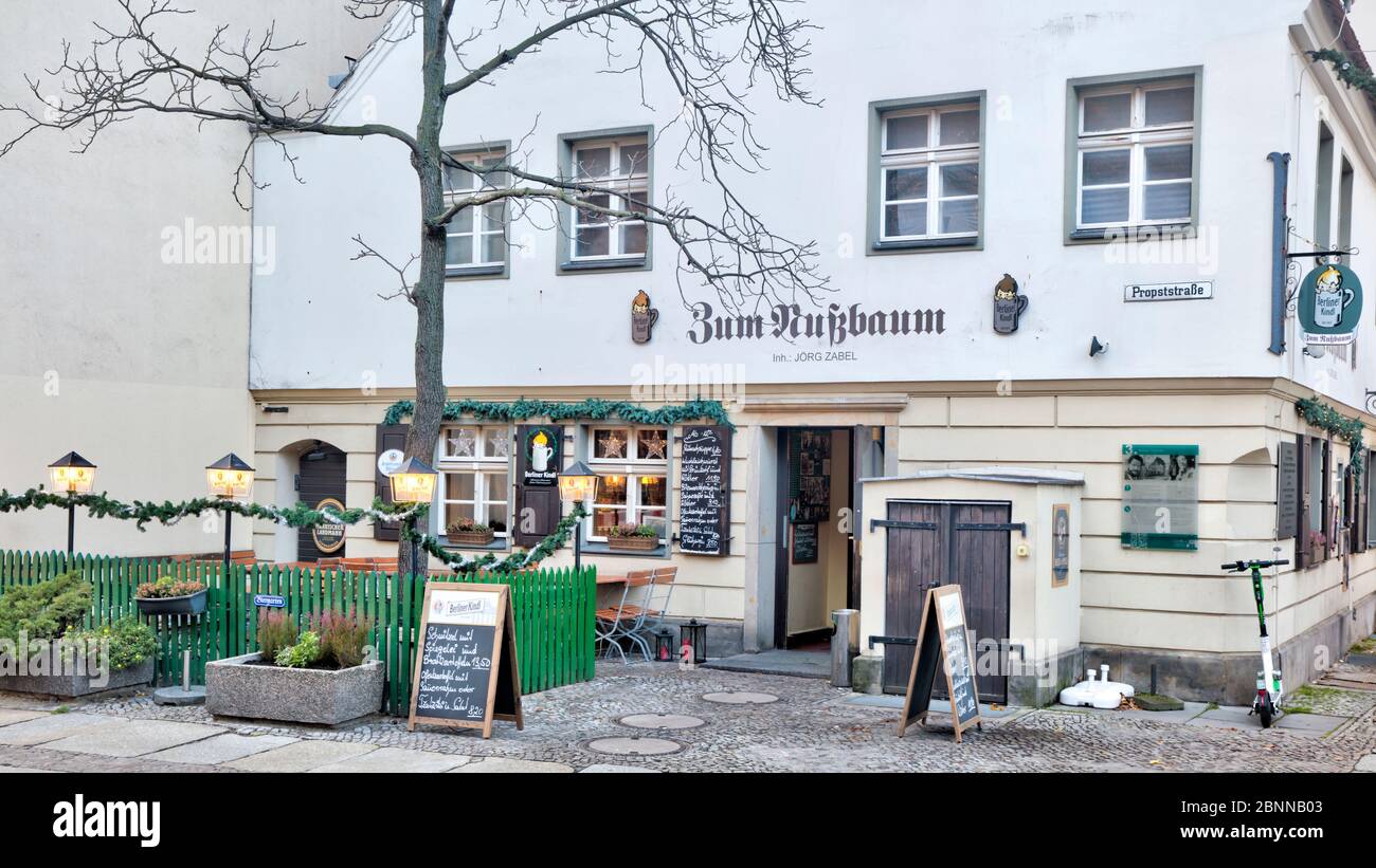 Zum Nussbaum, Schänke, Taverne, Restaurant, Gastronomie, Nikolaiviertel, Berlin Mitte, Berlin, Deutschland Stockfoto