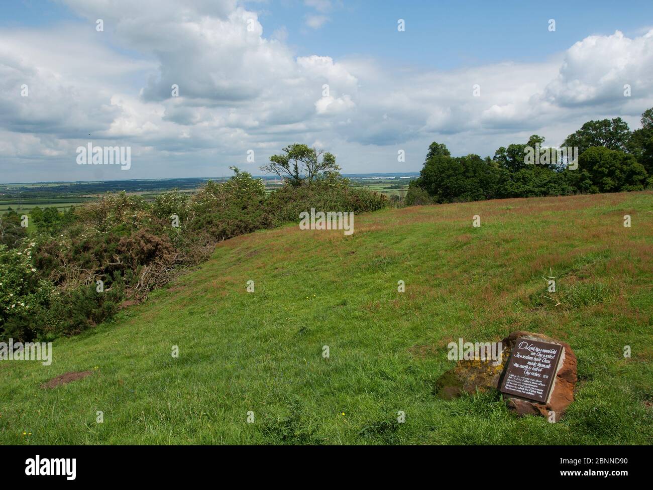 Ampthill Park Blick von Green Sand Ridge mit einer 20 C Steinplatte Stockfoto