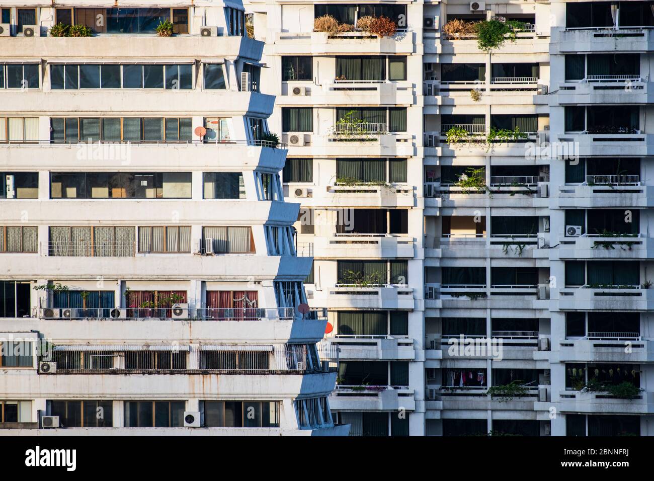 Detail eines Hochhauses in der Sathorn Gegend Bangkok Stockfoto