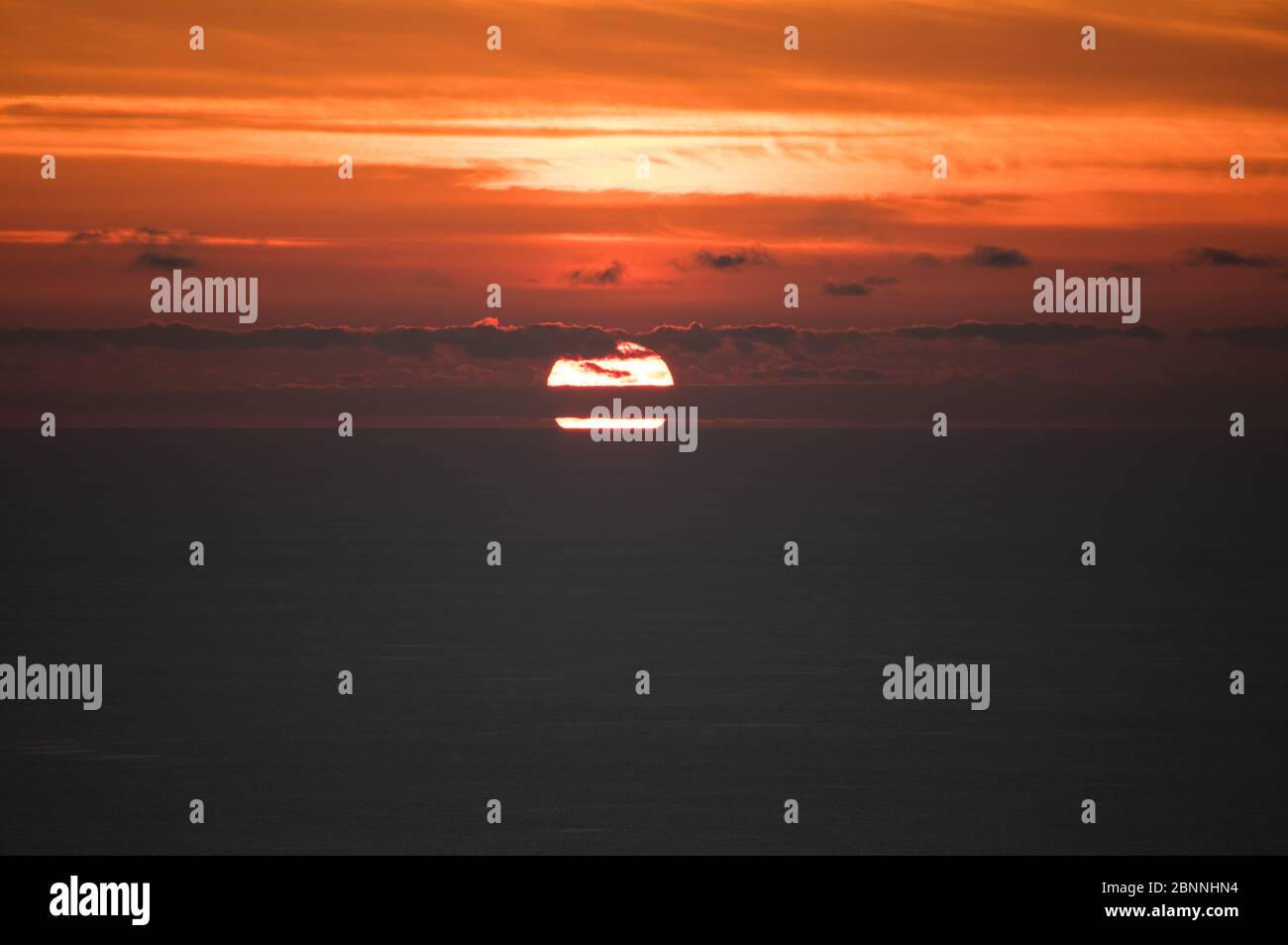 Azoren, Flores, Meer, Sonnenuntergang Stockfoto