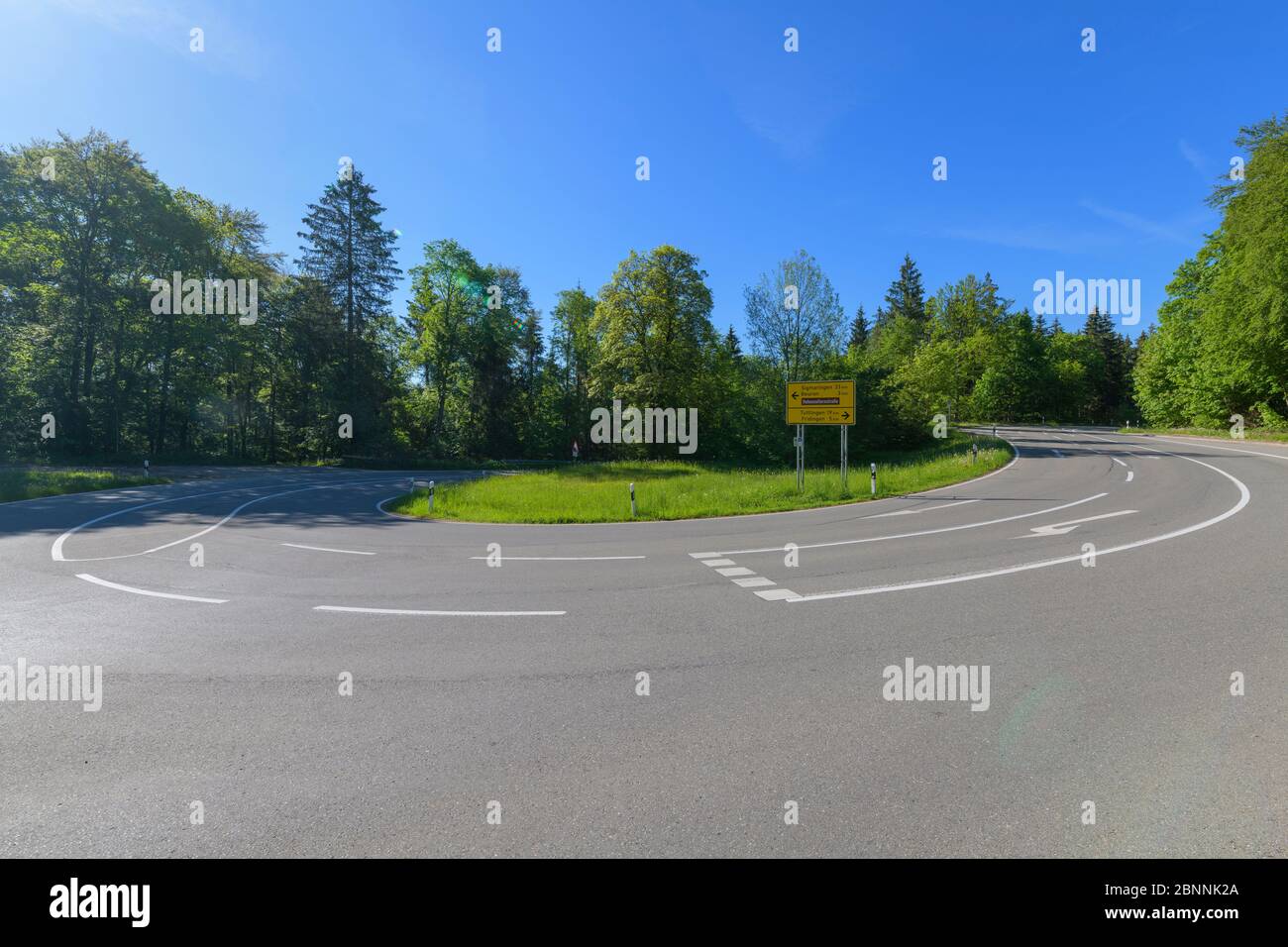 Haarnadelturn im Frühjahr, Beuron, Schwäbische Alb, Baden-Württemberg, Deutschland Stockfoto