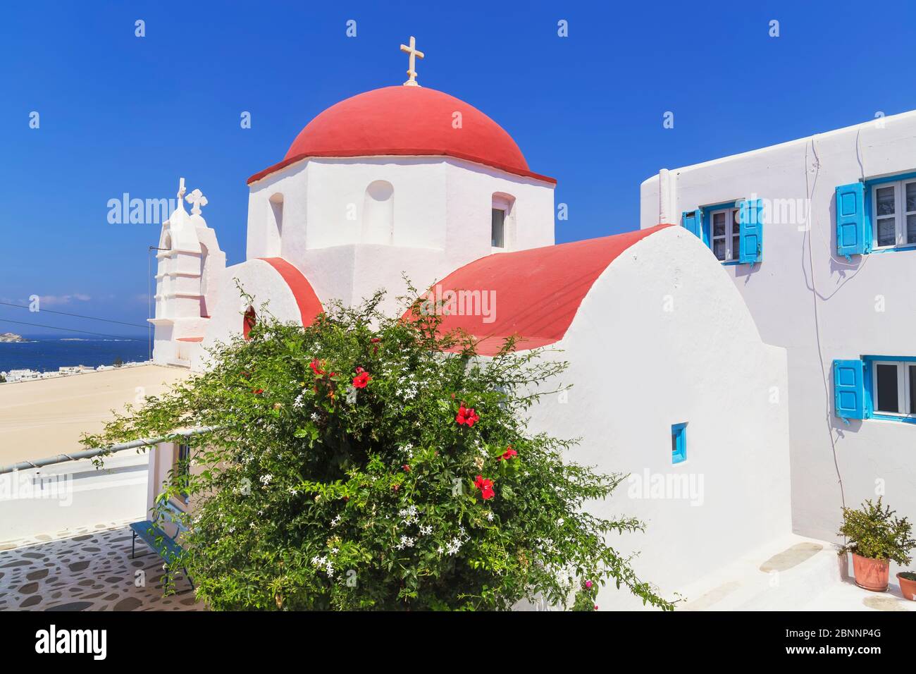 Griechisch orthodoxe Kapelle, Mykonos-Stadt, Mykonos, Kykladen-Inseln, Griechenland Stockfoto