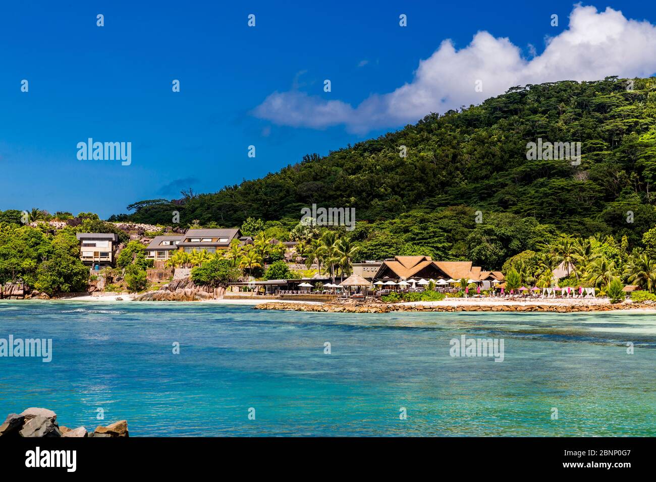 Le Domaine de L'Orangeraie Resort & Spa, La Digue Island, Seychellen, Indischer Ozean, Afrika Stockfoto