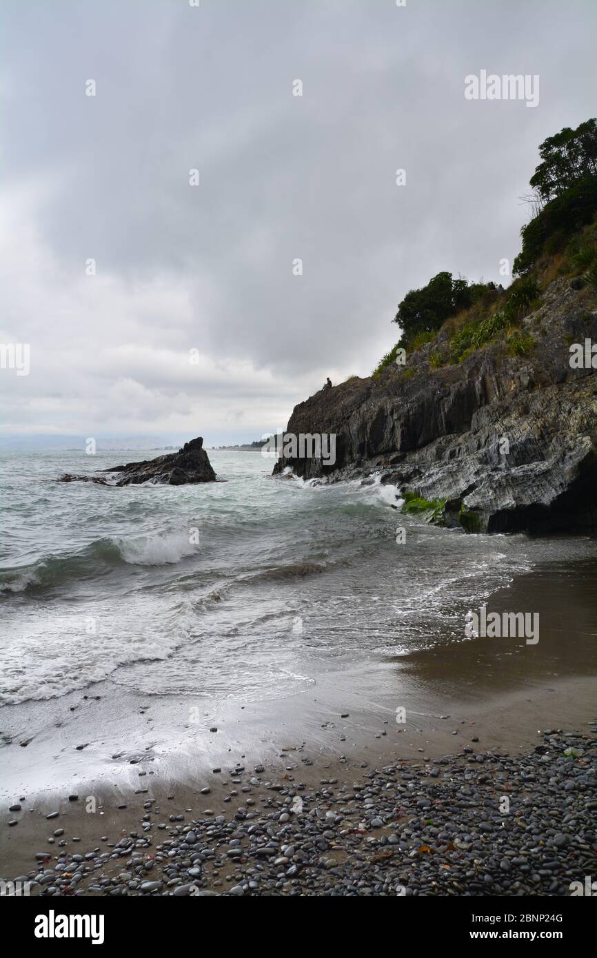 Landschaftlich Schöner Blick Auf Den Strand Gegen Den Himmel, Robin Hood Bay Stockfoto