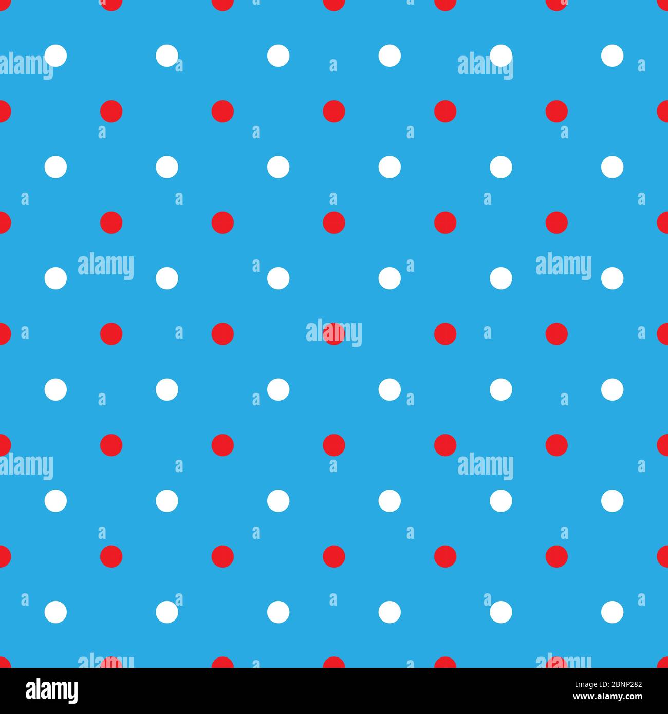 Weiß rot Tupfen nahtlose Muster blau Hintergrund Vektor. Perfekt für Hintergrund, Hintergrund, Banner, Poster, Stoff und Tapeten. Stock Vektor