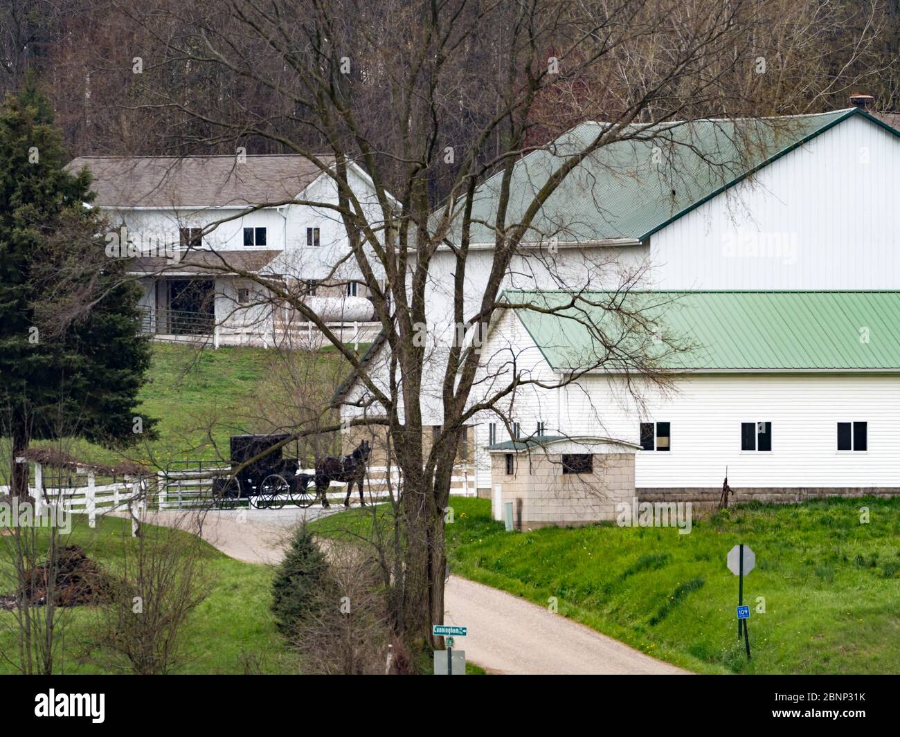 Die sanften Hügel und Amish Communtiy von Holmes County, Ohio USA Stockfoto