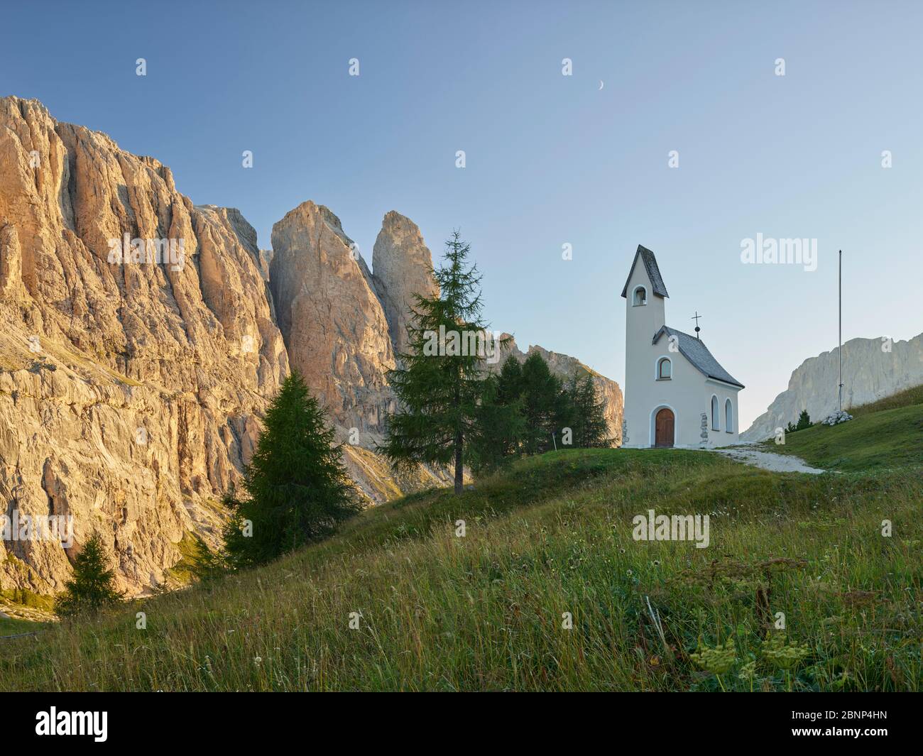 Cappella di San Maurizio, Grödner Joch, Sellastock, Südtirol, Italien Stockfoto
