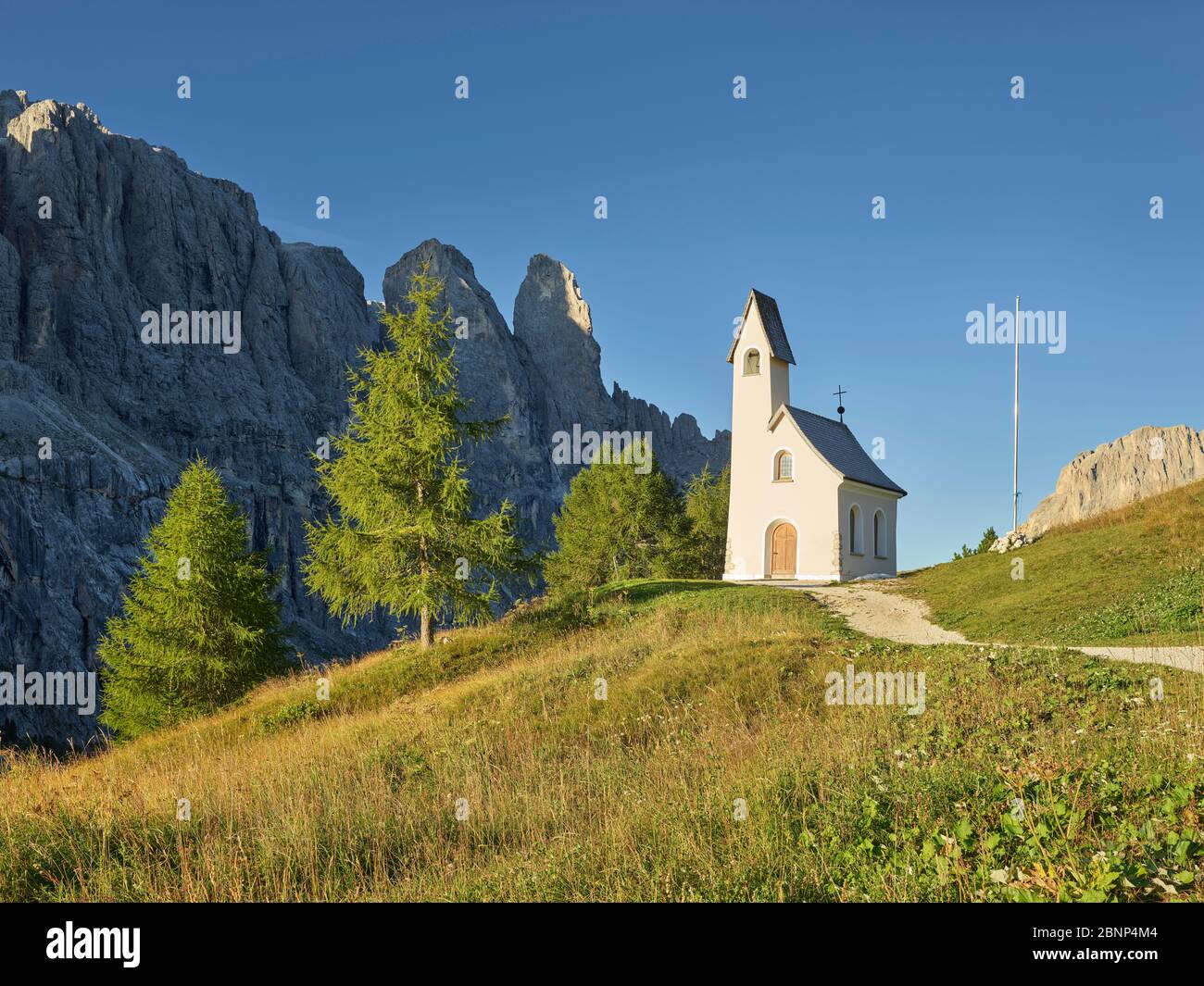 Cappella di San Maurizio, Grödner Joch, Sellastock, Südtirol, Italien Stockfoto