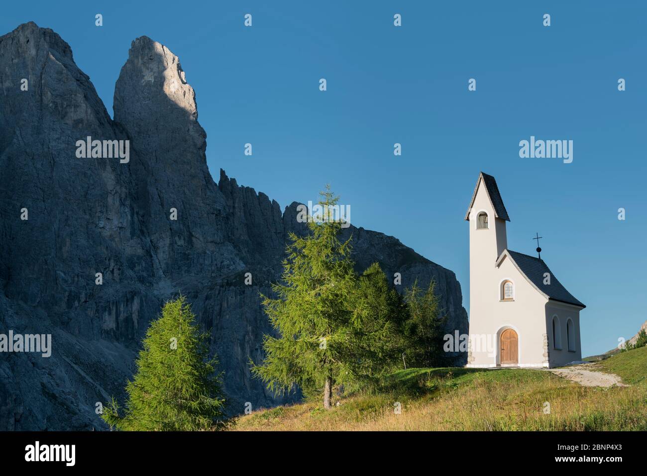 Cappella di San Maurizio, Grödner Joch, Sellastock, Südtirol, Italien Stockfoto