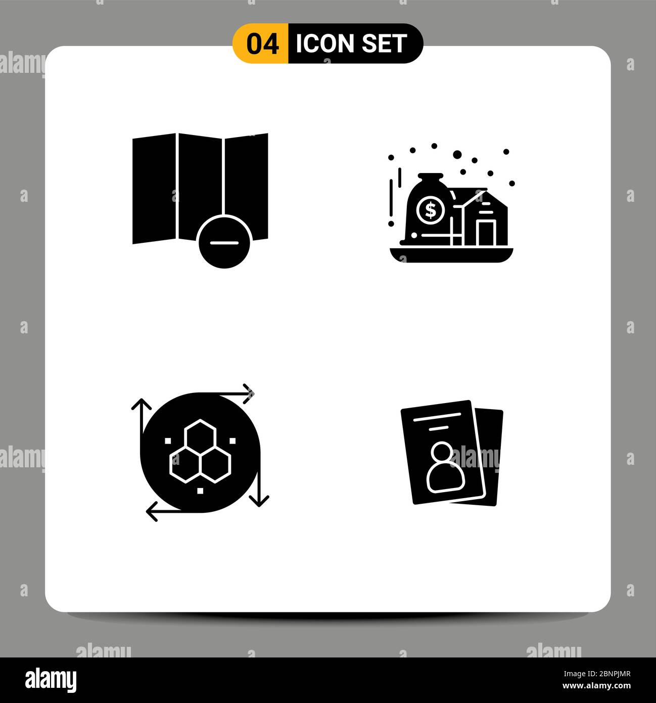 Solid Glyph Pack von 4 Universal Symbole des Löschens, Modellierungstool, Startseite, Computergrafik, Karte editierbar Vektor Design-Elemente Stock Vektor