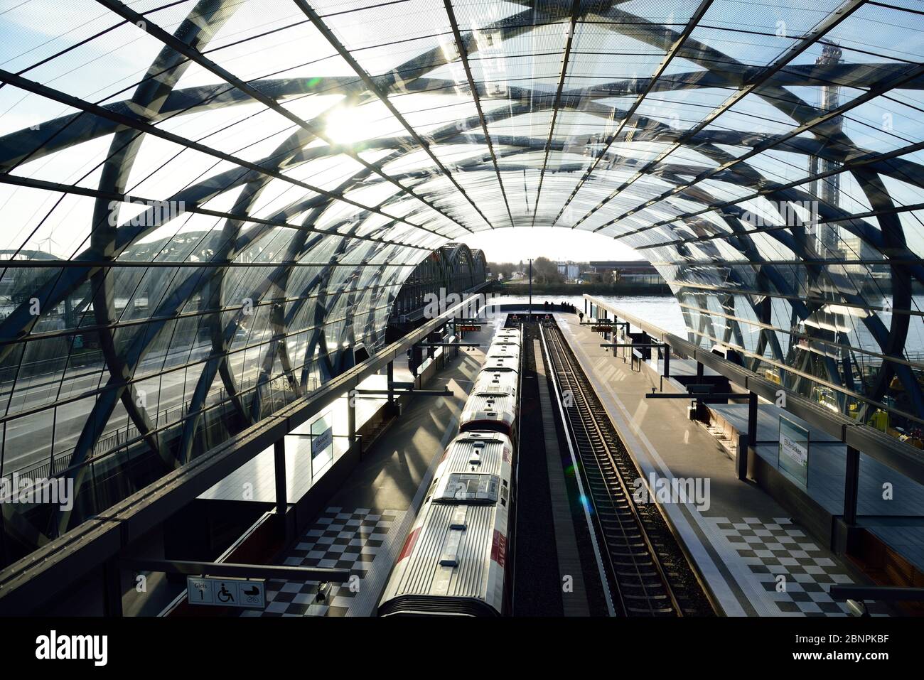 Europa, Deutschland, Hamburg, U-Bahn, Station Elbbrücken, Neubau, Stockfoto