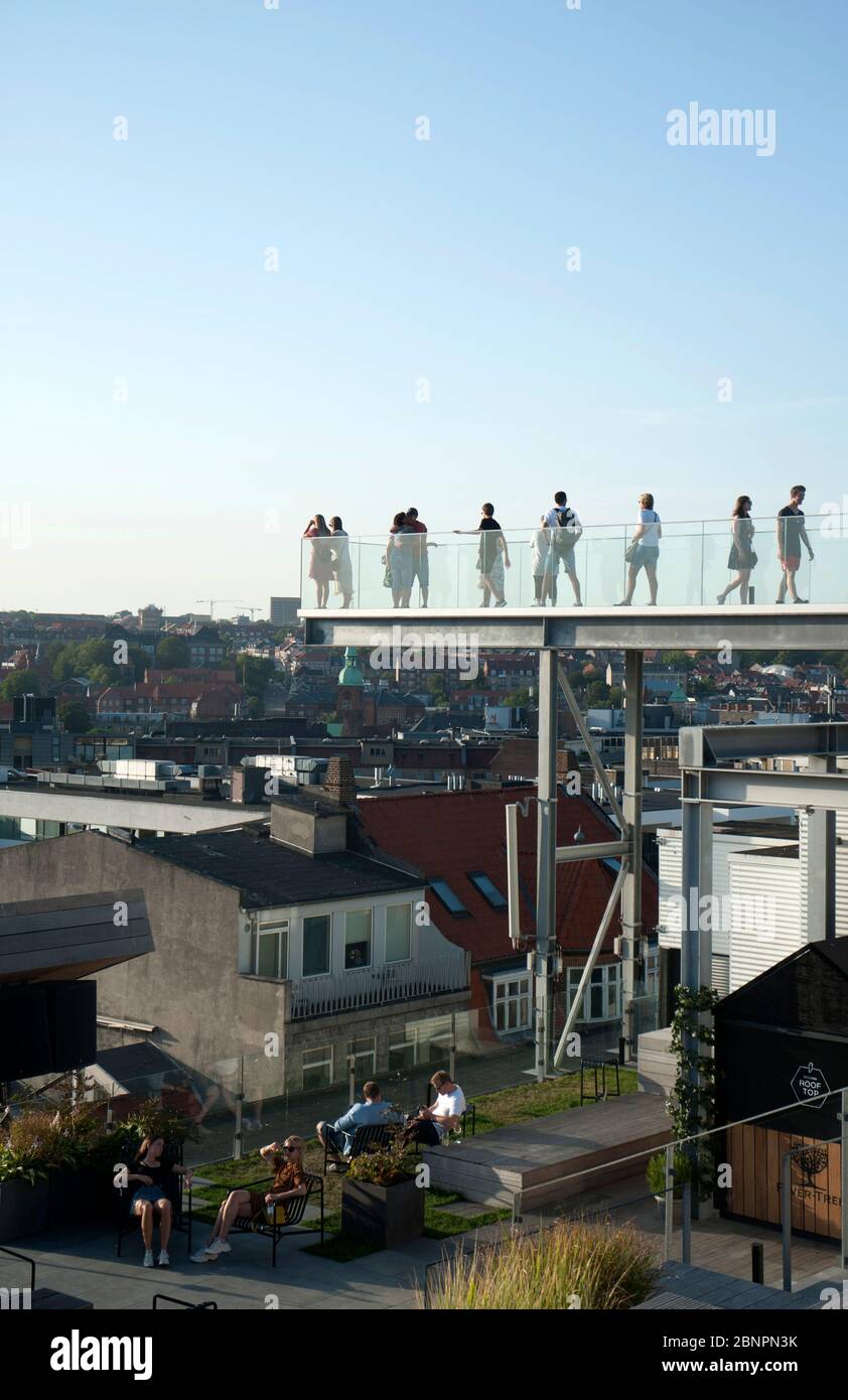 Dänemark, Aarhus, Bar auf dem Dach im Kaufhaus Stockfoto