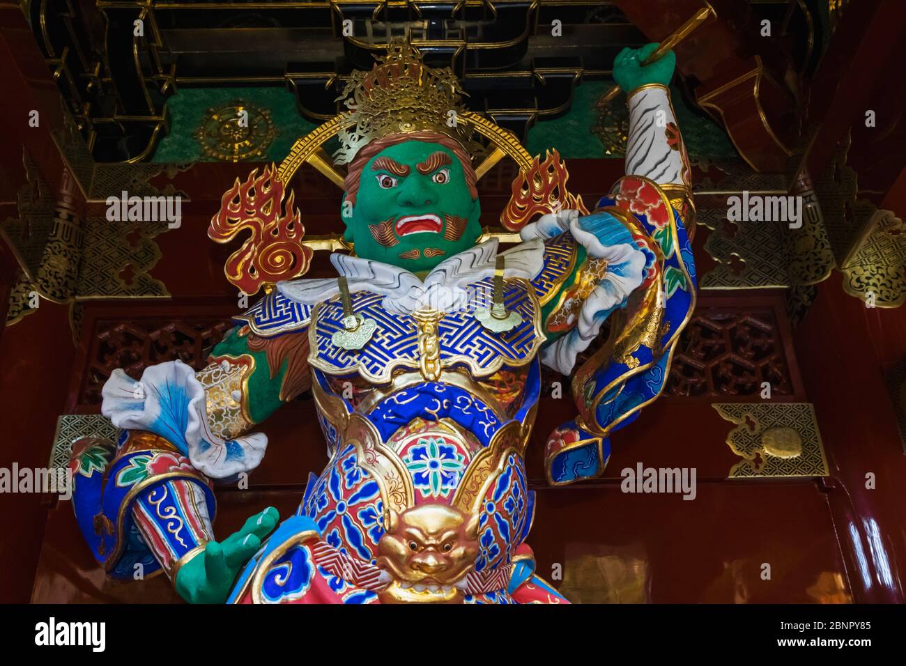 Japan, Honshu, Präfektur Tokigi, Nikko, Rinnoji-Tempel und Taiyuin-Mausoleum, Statue von Jikokuten, Einer Der Vier himmlischen Könige Stockfoto