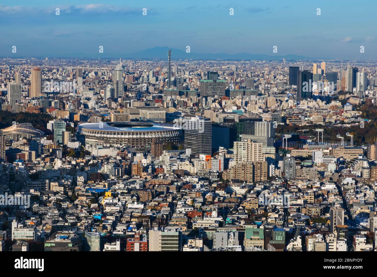Japan, Honshu, Tokio, Shibuya, Blick vom Shibuya Scramble Square Building, Aussichtsplatz Auf Dem Dach Stockfoto