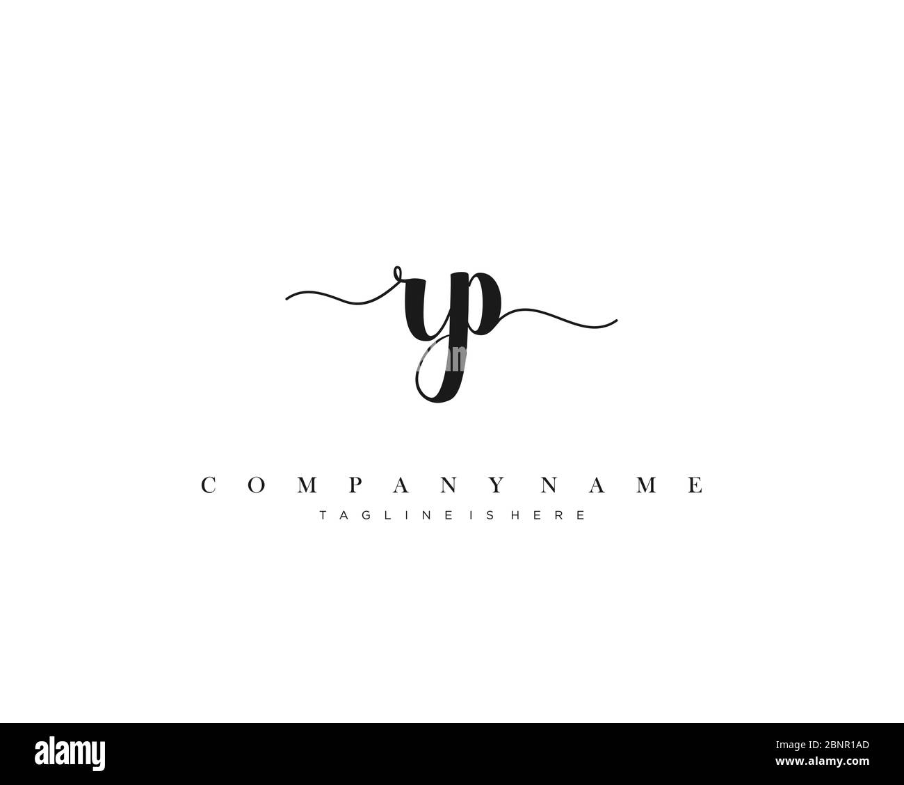RP Initial Handwriting Logo Vector. Stock Vektor