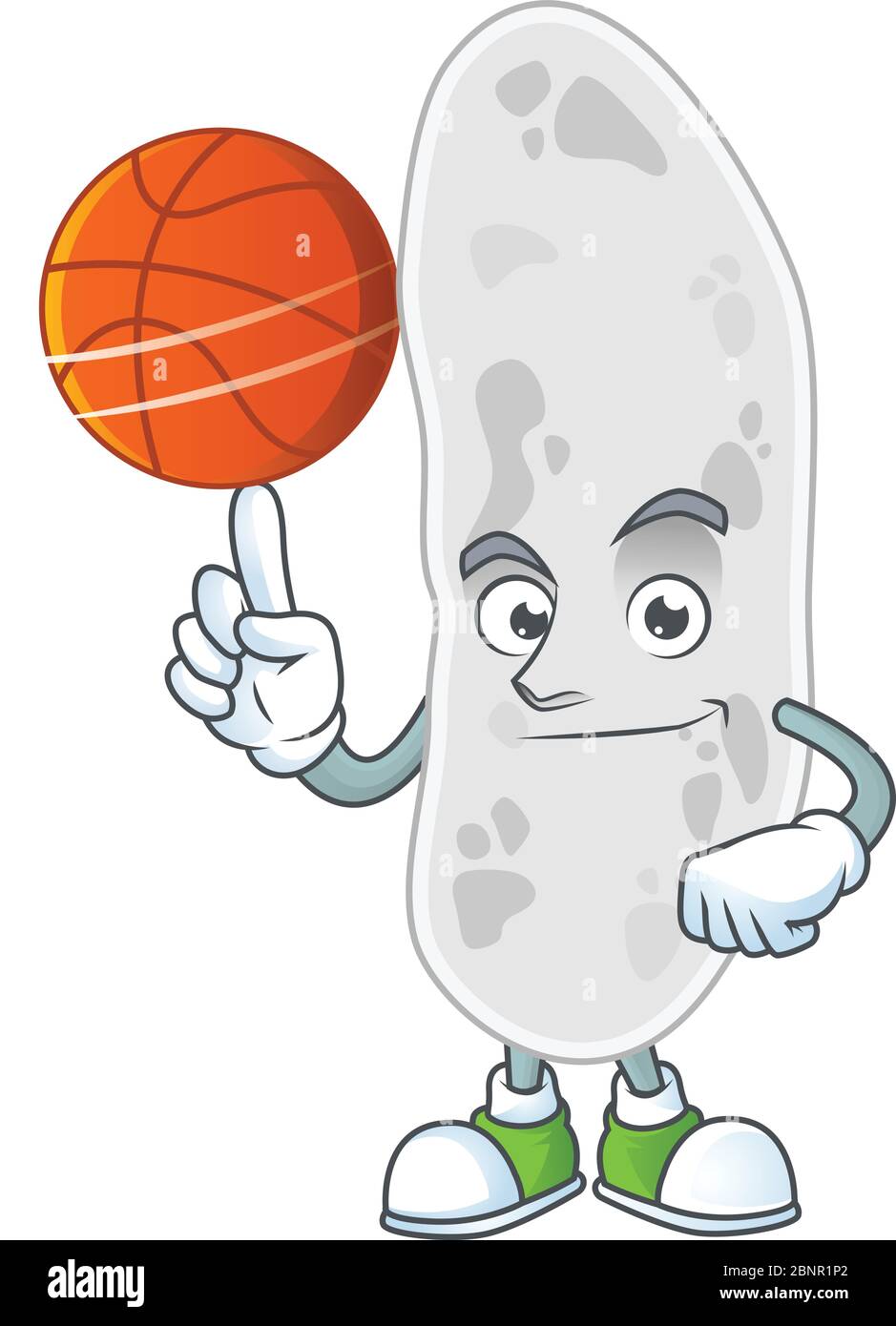 Ein sportliches gematimonadetes Maskottchen Design Stil Basketball spielen auf Liga Stock Vektor