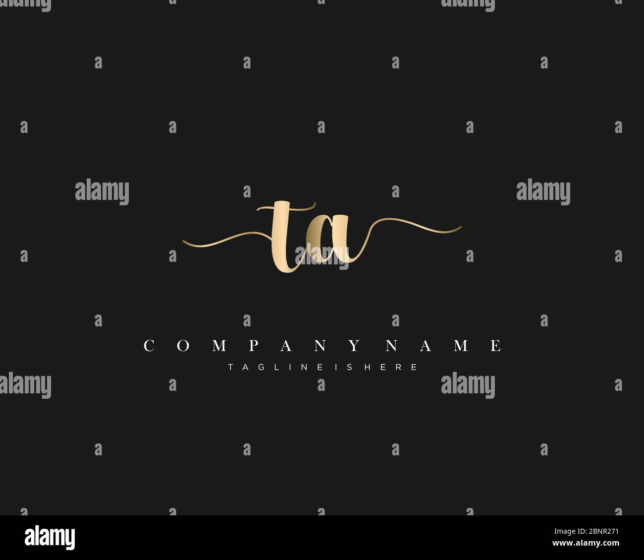 TA Initial Handwriting Logo Vector. Stock Vektor