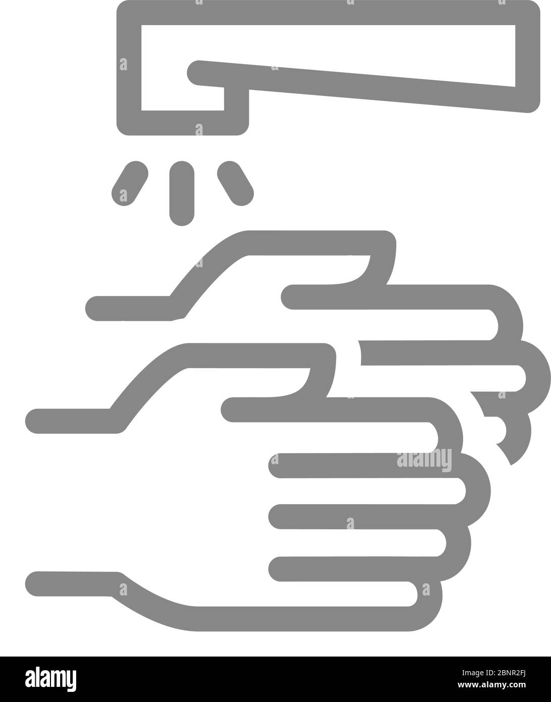 Händewaschen mit Wasserlinie Symbol. Reinigung und Desinfektion, Hygiene Symbol. Stock Vektor Händewaschen mit Wasserlinie Symbol. Reinigung und Desinfektion, Hygiene Symbol. Stock Vektor