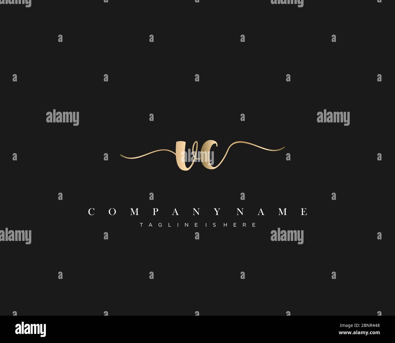 VC Initial Handwriting Logo Vektor. Stock Vektor