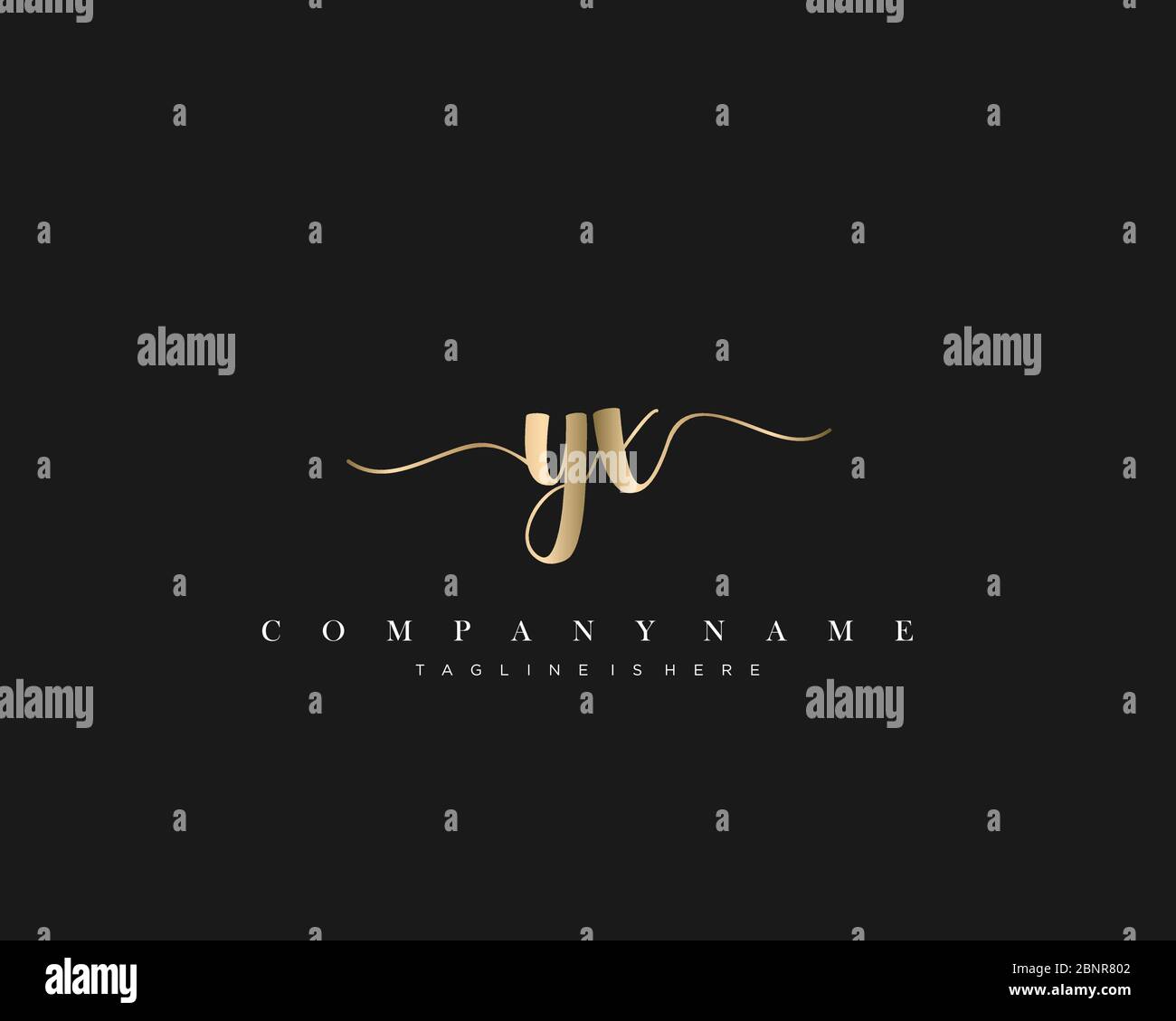 YX Initial Handwriting Logo Vektor. Stock Vektor