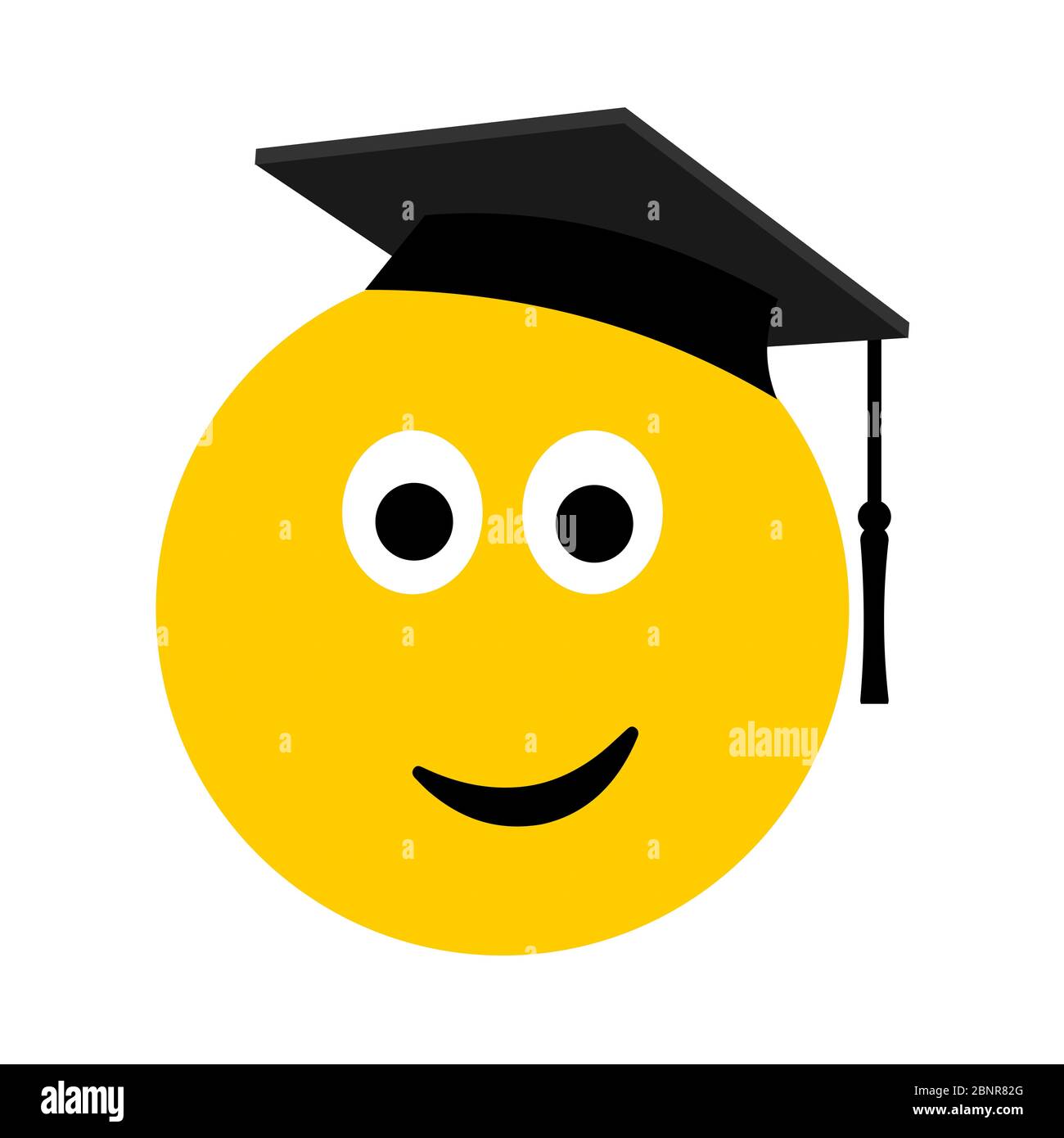 Happy Graduation Emoji mit Hut Stockfoto