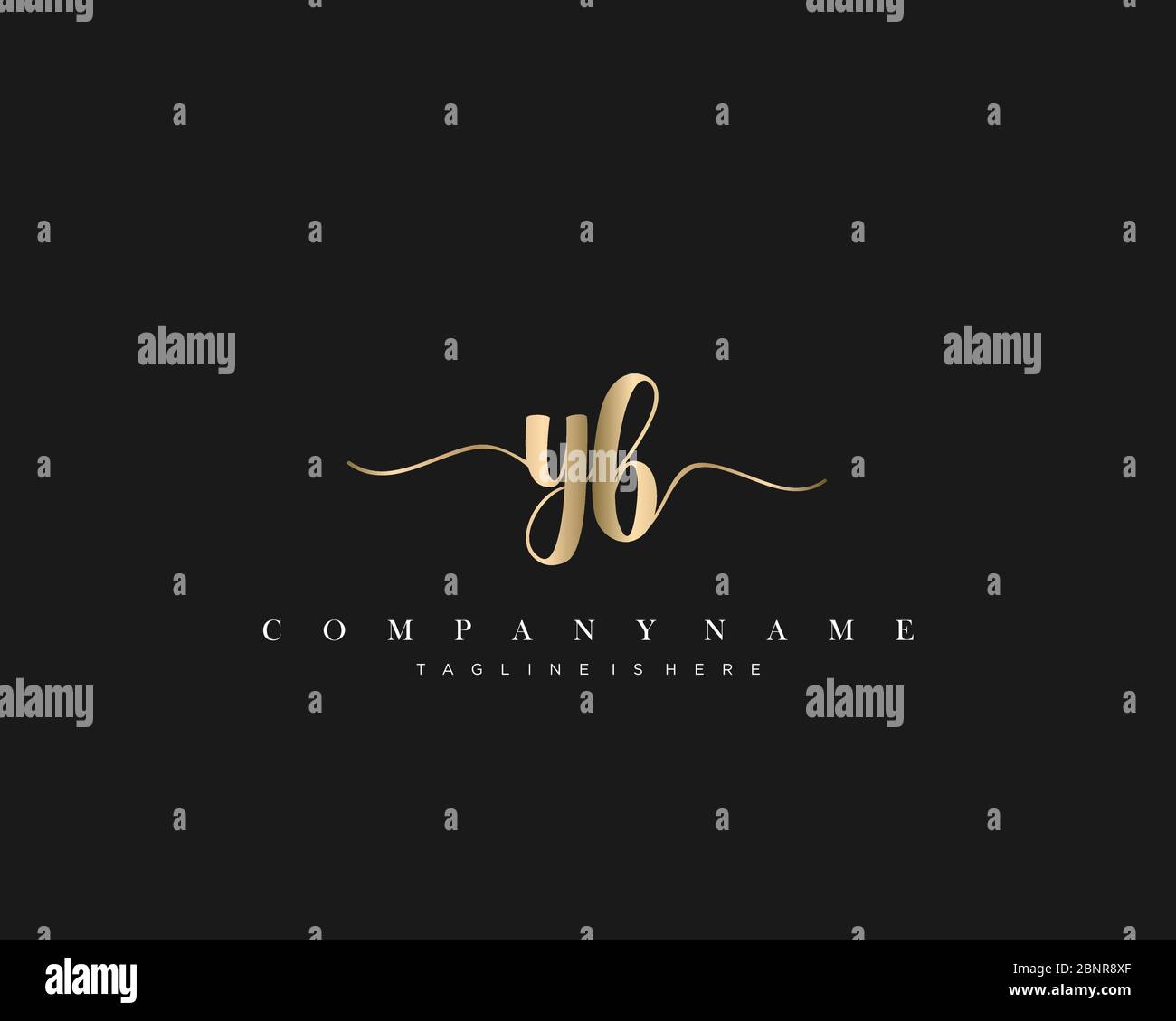 YB Initial Handwriting Logo Vector. Stock Vektor
