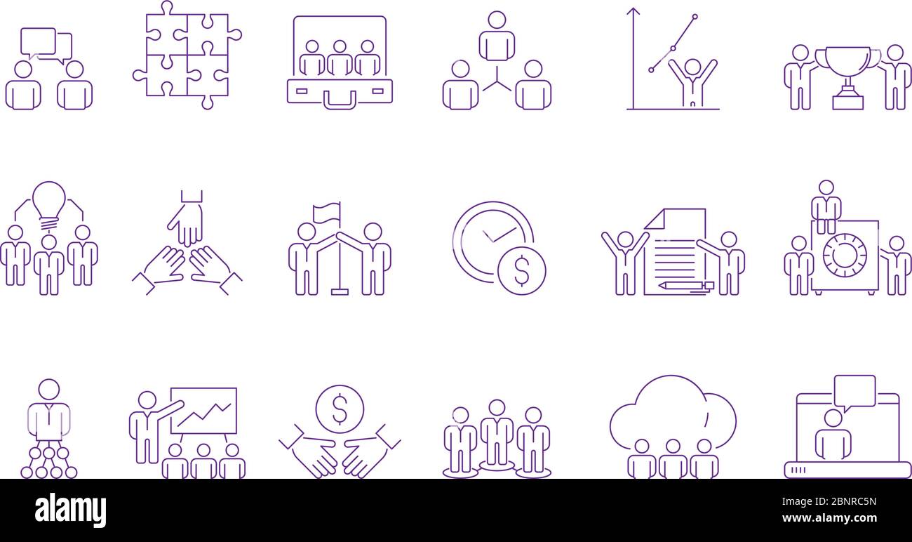 Symbol für Coworking Team-Gruppe. Koordinieren Sie die Teambildung von Mitarbeitern im Management, indem Sie Vektorbilder erstellen Stock Vektor